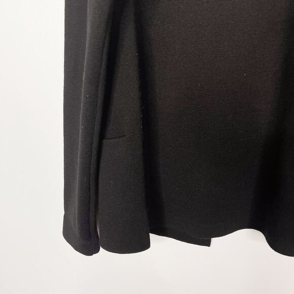 Theory Womens L Black Lanais Canonical Cardigan Sweater Blazer Wool Open Front - Picture 4 of 8